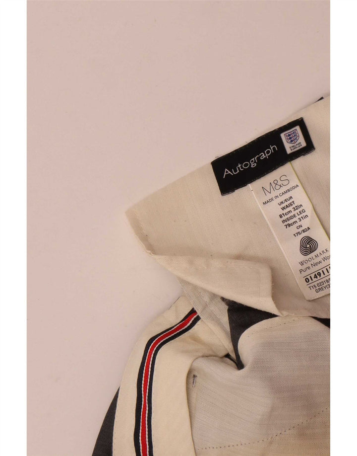 Marks & Spencer Pantalones de traje rectos Autograph para hombre W32 L31 Lana gris