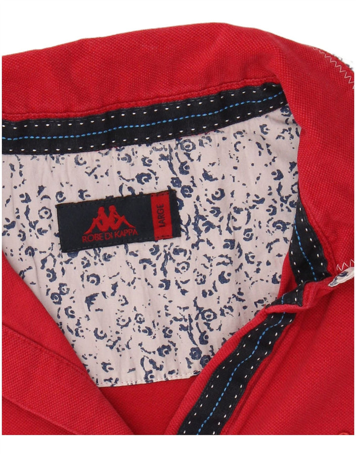 KAPPA Polo para mujer UK 44 Grande Algodón rojo