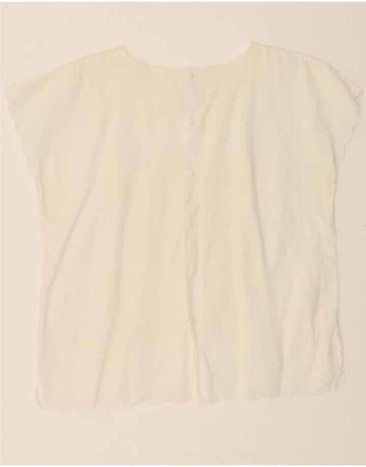 VINTAGE Womens Blouse Top IT 44 Medium White Vintage Vintage and Second-Hand Vintage from Messina Hembry 