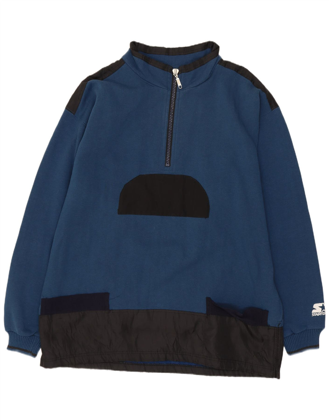 Starter Sudadera Hombre Con Cremallera Y Cuello Jersey XL Azul Colorblock Poliéster