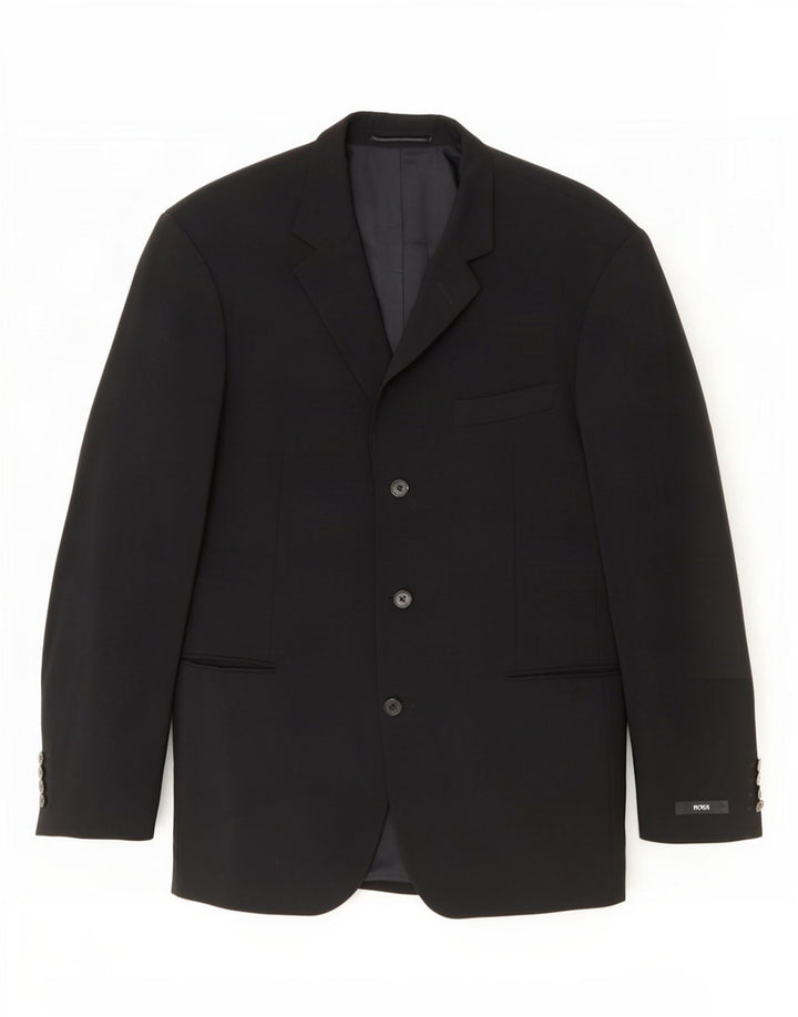 Chaqueta tipo blazer de 3 botones para hombre Hugo Boss EU 52 XL Negro