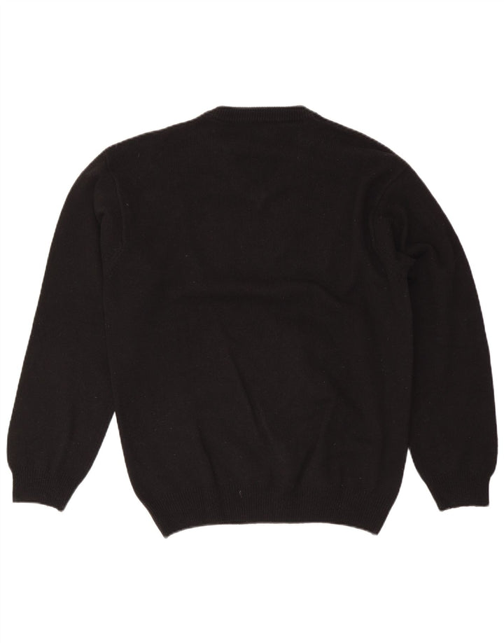 Marlboro Classics - Jersey con cuello en V para hombre, lana negra mediana