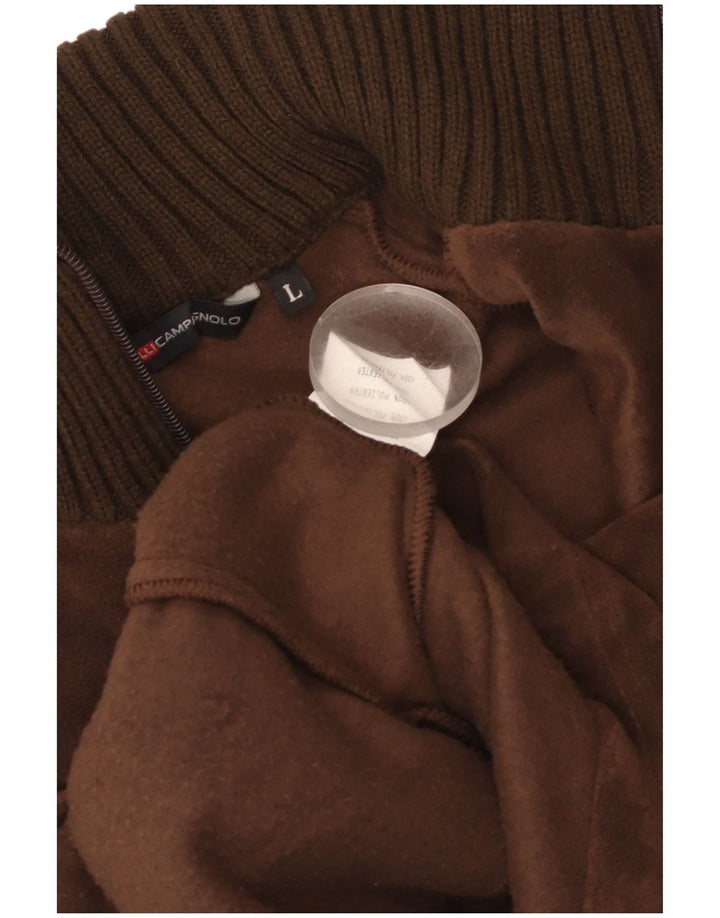 F.LLI CAMPAGNOLO Chaqueta polar para mujer UK 40 Grande Poliéster marrón
