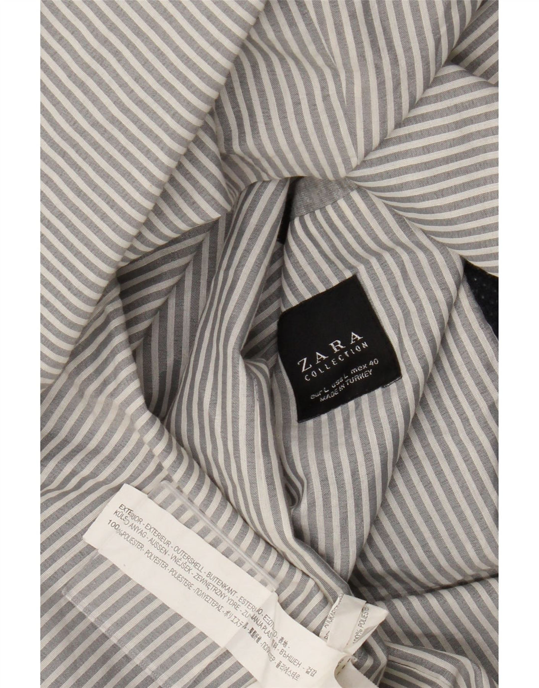 Zara Chaqueta tipo blazer de 2 botones para hombre UK 40 Grande Poliéster azul marino