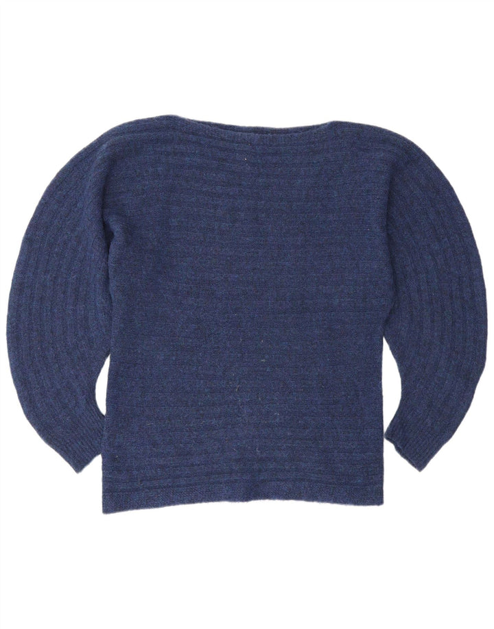 Max & Co. Suéter tipo jersey con cuello barco para mujer, talla 44, tamaño mediano, azul marino
