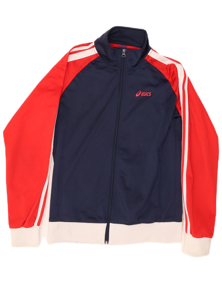 ASICS Hombre Chándal Top Chaqueta Pequeña Azul Marino Colorblock Poliéster