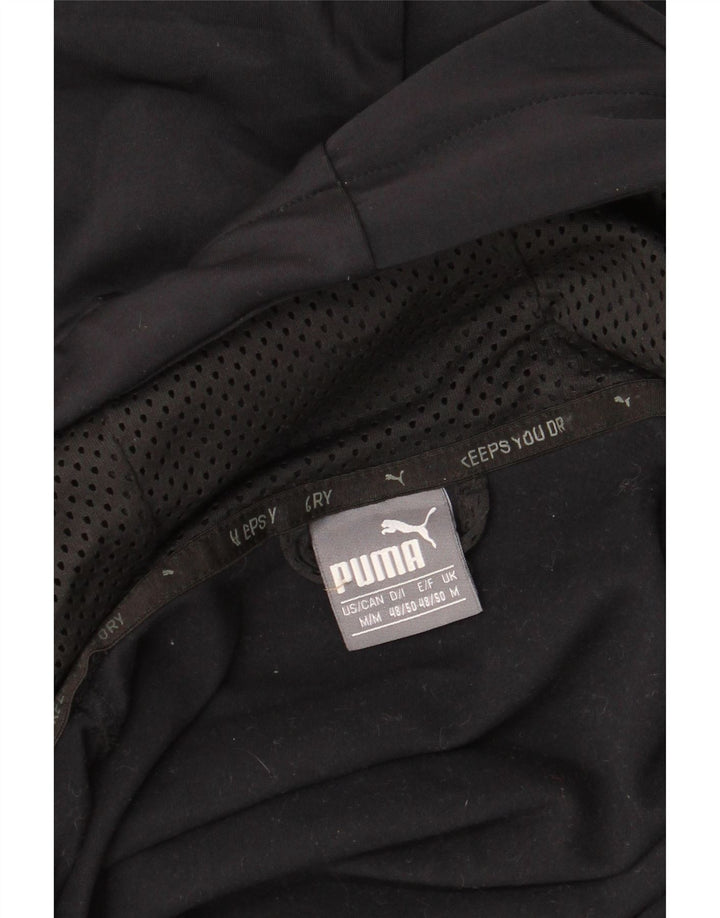 PUMA Sudadera con capucha y cremallera para hombre, talla mediana, negra