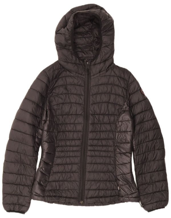 Napapijri Chaqueta acolchada con capucha para mujer UK 44 Mediana Poliamida negra