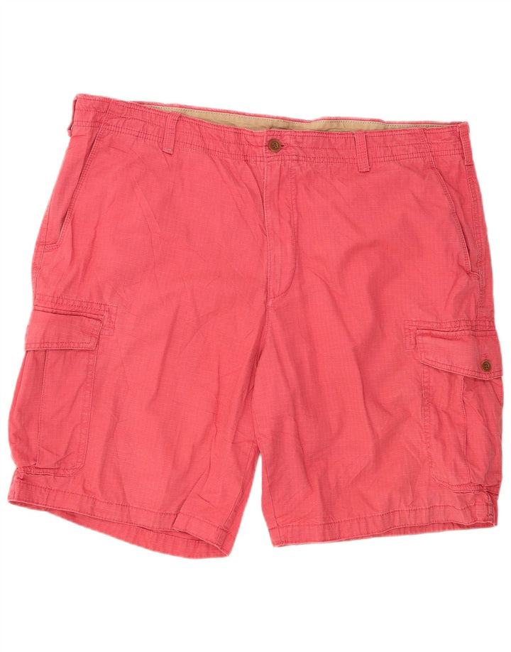 IZOD Pantalones cortos cargo de agua salada para hombre W42 2XL Algodón a cuadros rosa
