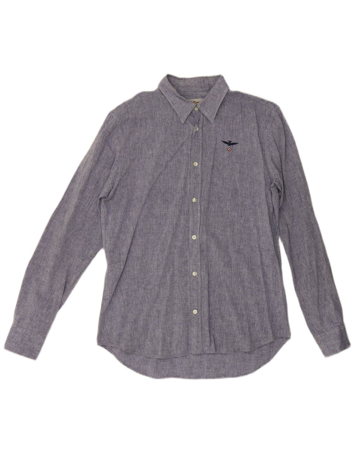 Camisa Aeronautica Militare Hombre Azul Medio