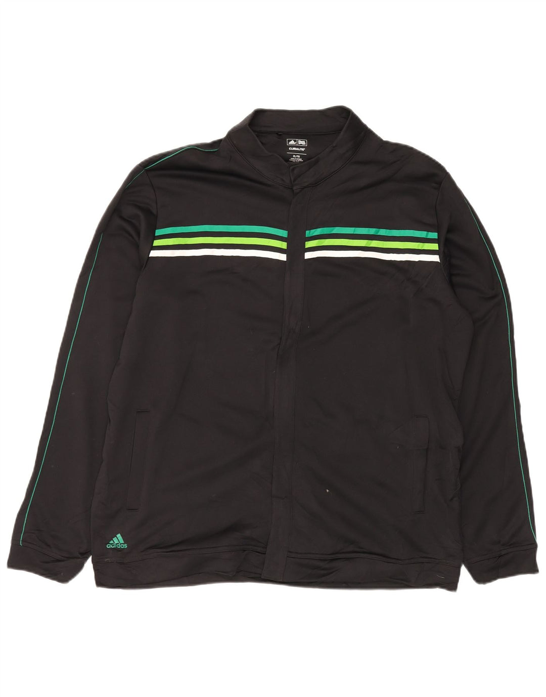 Adidas Hombre Climalite Chándal Top Chaqueta XL Negro Poliéster