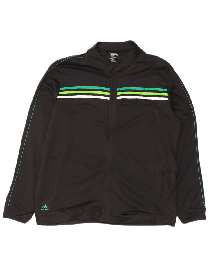 Adidas Hombre Climalite Chándal Top Chaqueta XL Negro Poliéster