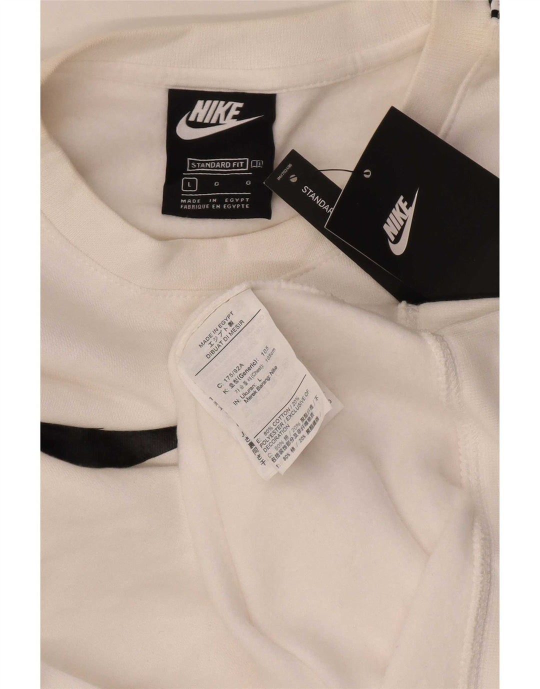 Nike - Sudadera con gráfico para hombre, talla grande, algodón blanco
