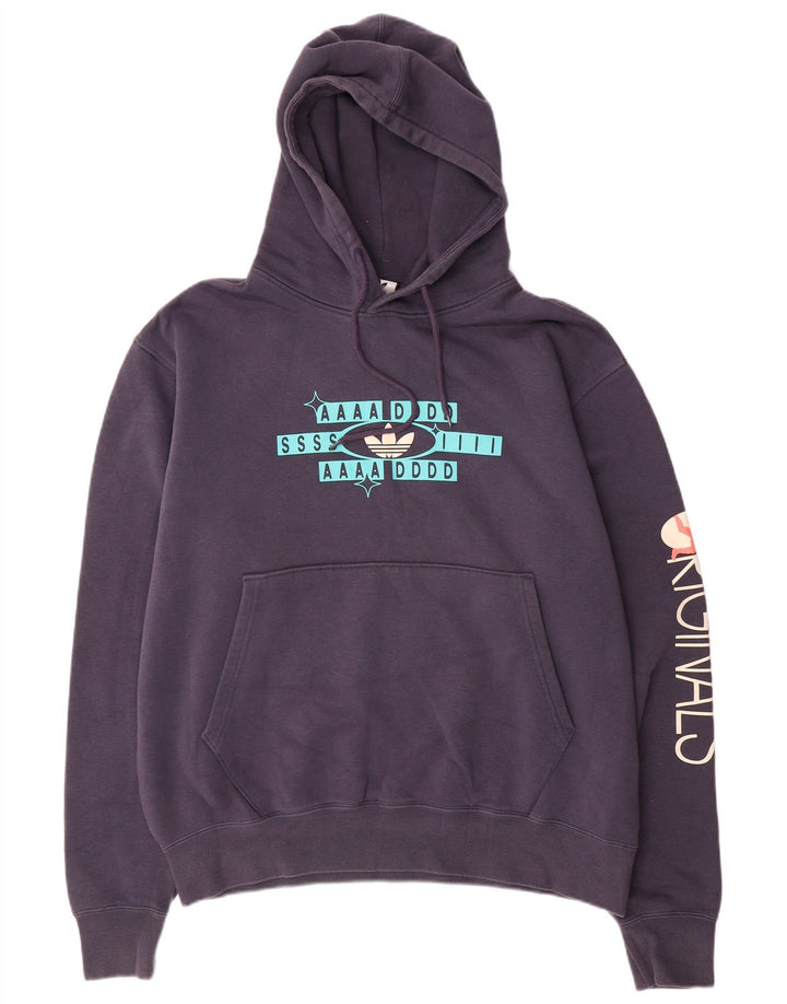 ADIDAS Hombre Graphic Sudadera con capucha Jumper Grande Azul Marino Algodón