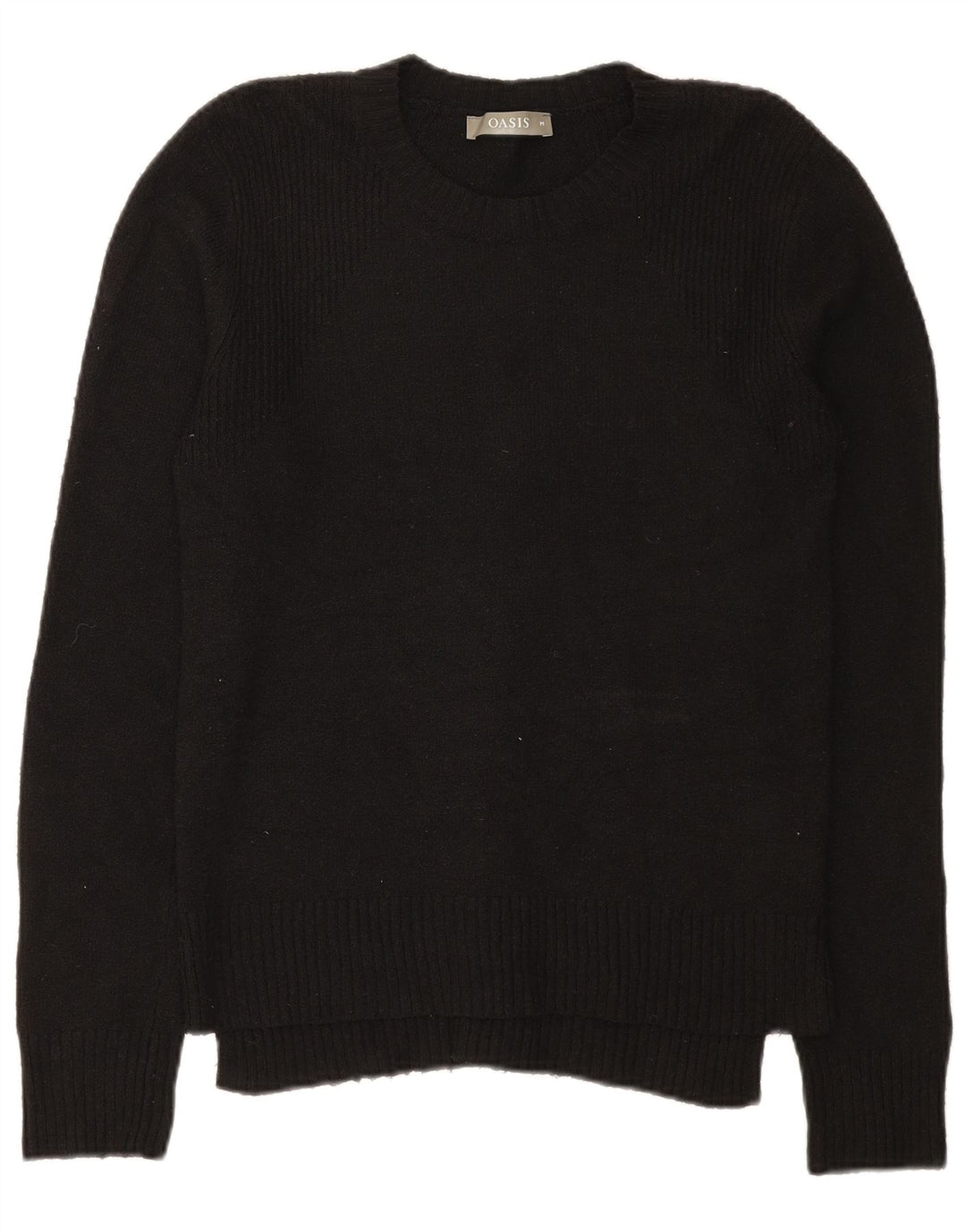 Oasis - Jersey de cuello redondo para mujer, talla 40, poliéster negro mediano