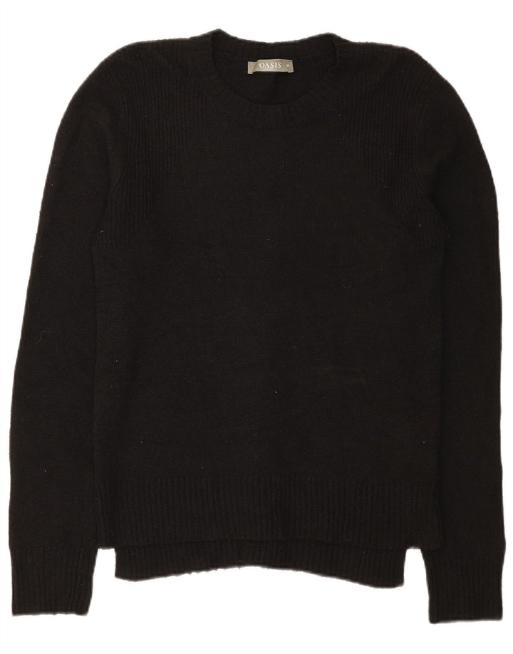 Oasis - Jersey de cuello redondo para mujer, talla 40, poliéster negro mediano