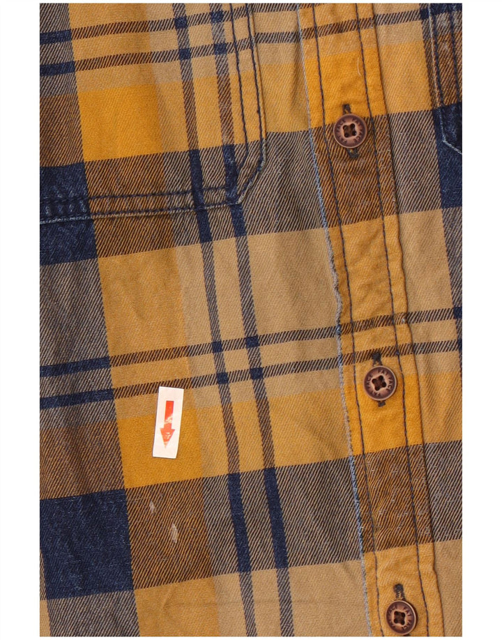 Camisa de franela de corte estándar para hombre de Fat Face de algodón a cuadros amarillos grandes