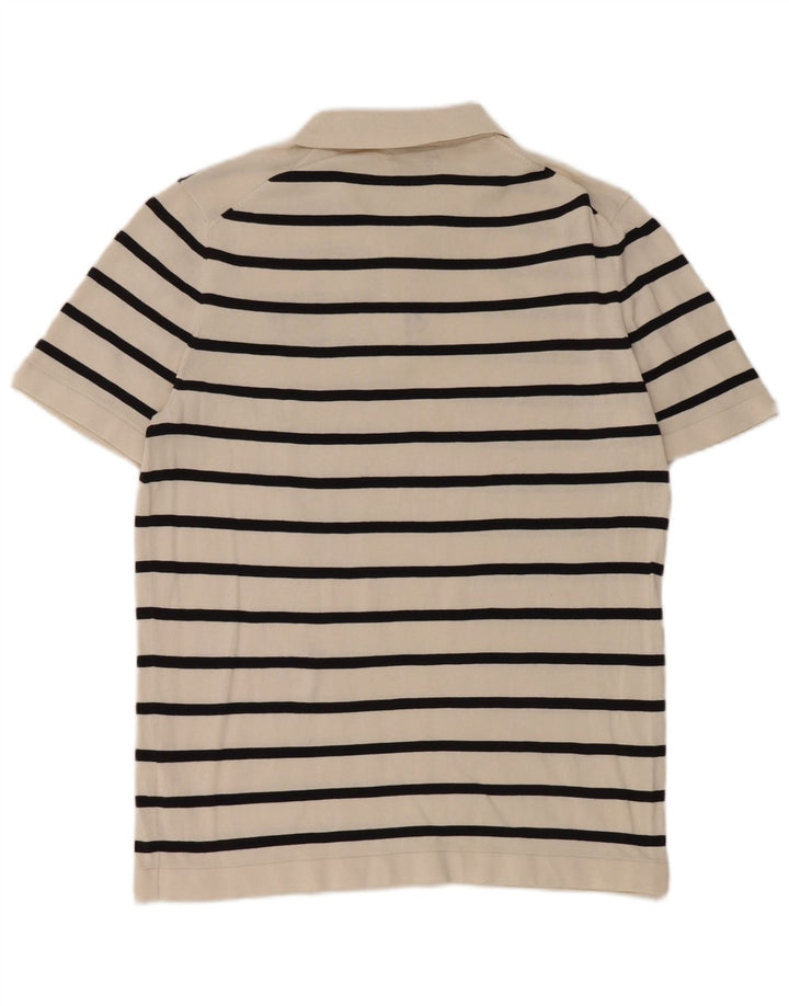 Polo Massimo Dutti Hombre Algodón Rayas Blanco Mediano