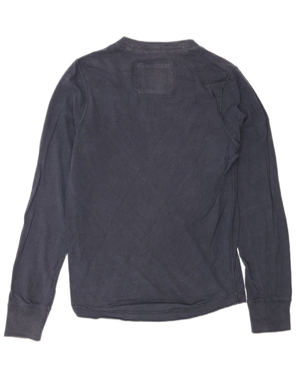 Abercrombie & Fitch Hombre Top Manga Larga Medio Azul Marino Clásico