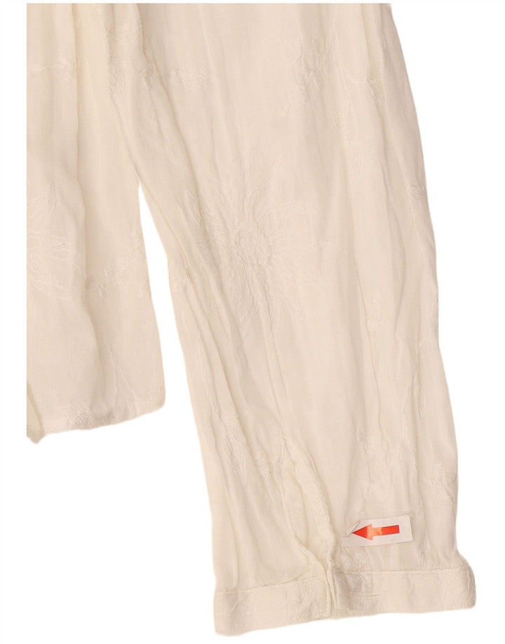 Camisa Mujer Massimo Dutti EU 44 XL Blanco Roto Floral