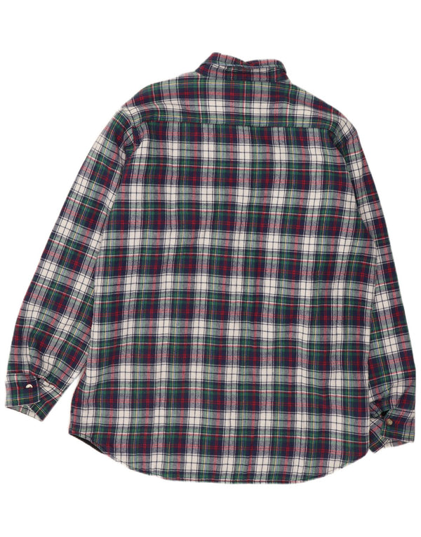 WOOLRICH Camisa de franela para hombre a cuadros grandes en azul marino