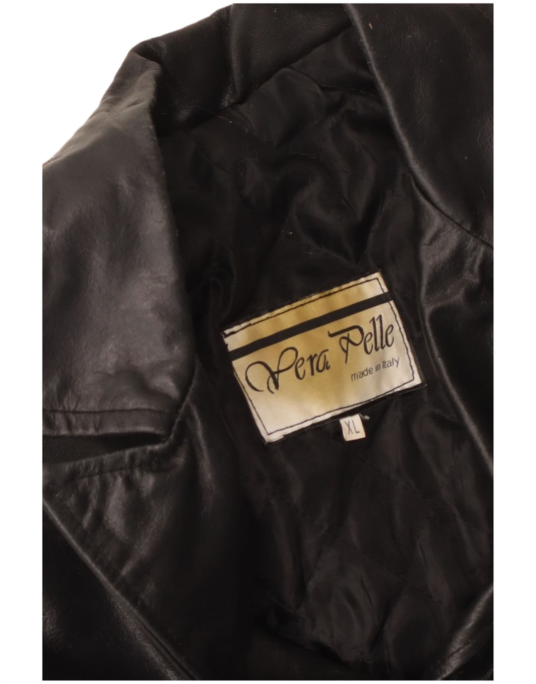 Vintage mujer cuero abrigo Reino Unido 18 XL cuero negro