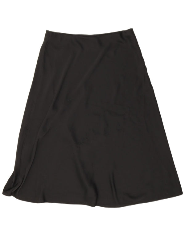 Marks & Spencer Falda Acampanada para Mujer UK 40 Grande W33 Poliéster Negro