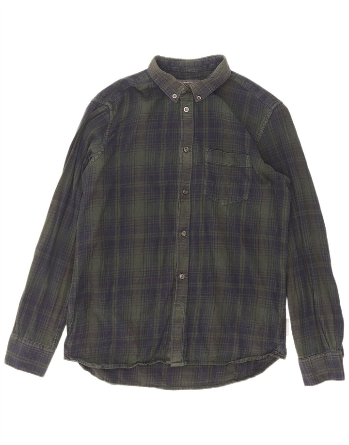 Camisa de franela para hombre de French Connection, algodón a cuadros verdes grandes