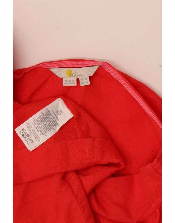 Boden Blusa sin mangas para mujer UK 46 Large Red Linen