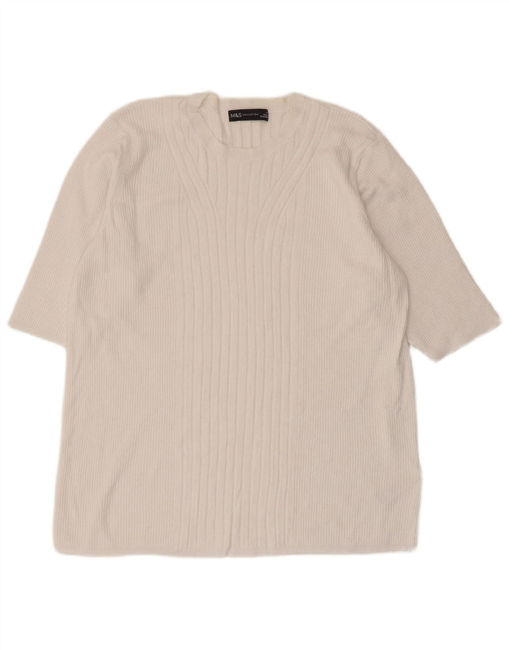 Marks & Spencer Blusa para Mujer Top UK 40 XL Viscosa Blanca
