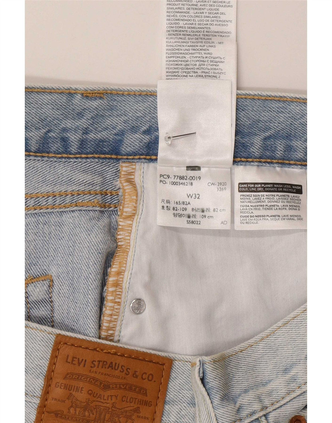 Minifalda vaquera Levi's para mujer W32 Algodón azul grande