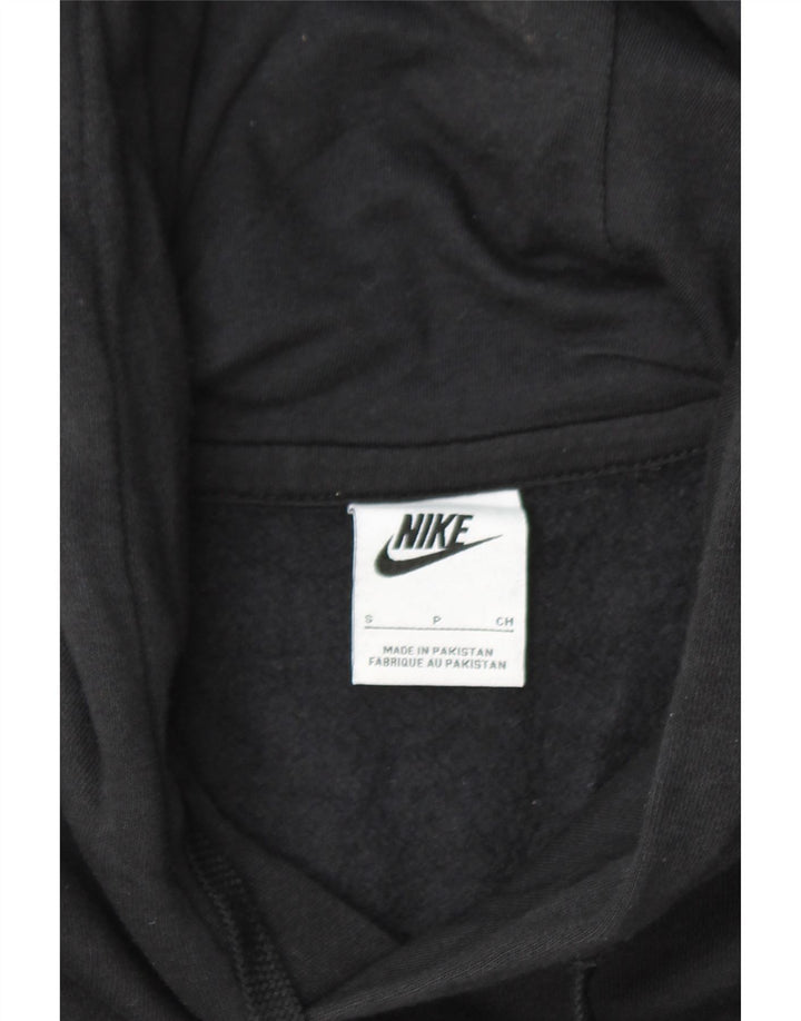 NIKE Mens Graphic Hoodie Jumper Small Black Cotton