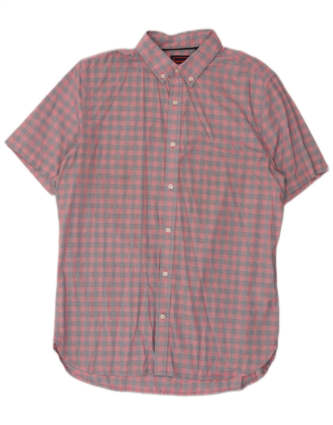Superdry Camisa De Manga Corta Regular Fit De Algodón A Cuadros Rosa Grande Para Hombre