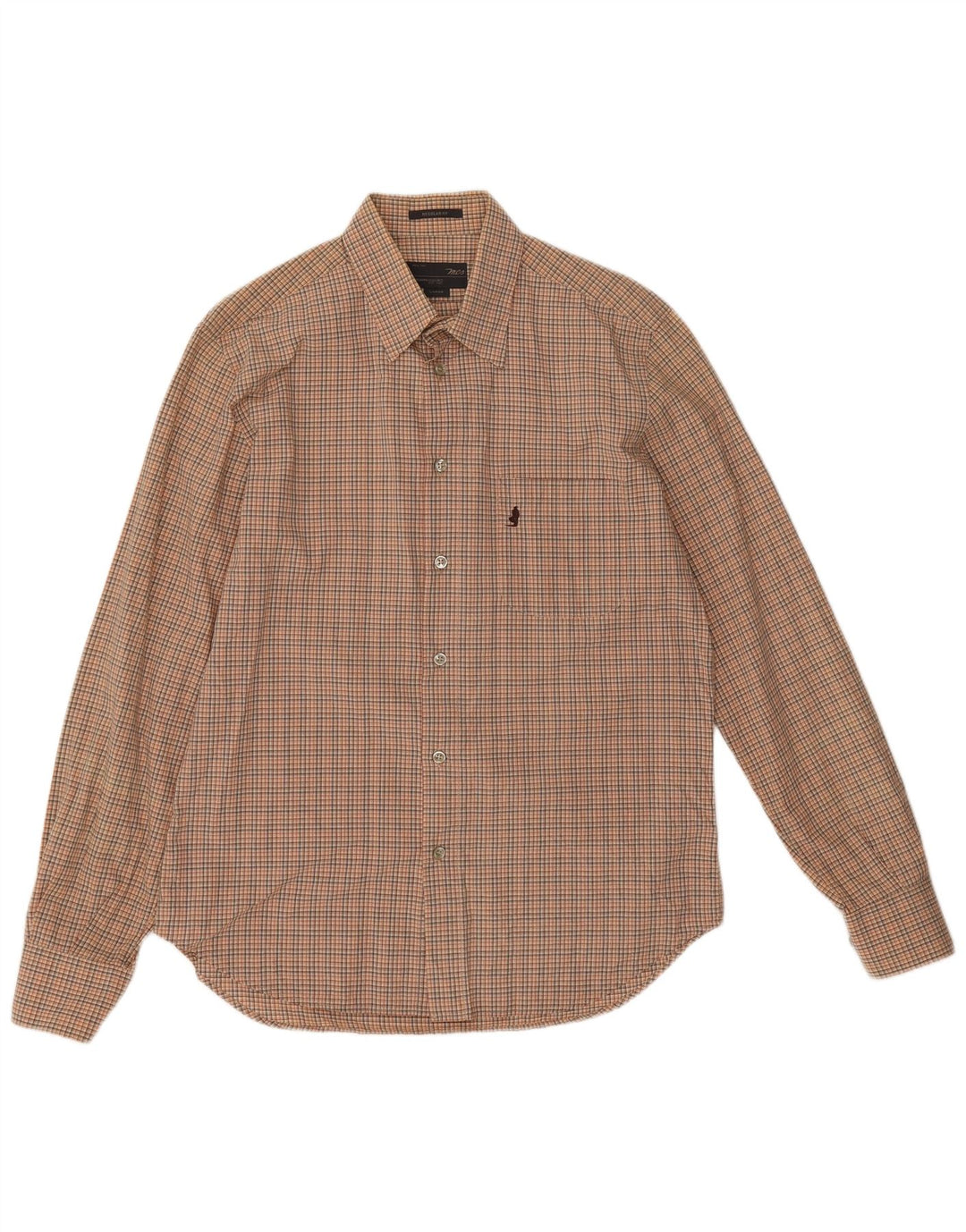 Marlboro Classics Camisa Regular Fit para Hombre Cuadros Marrón Grande