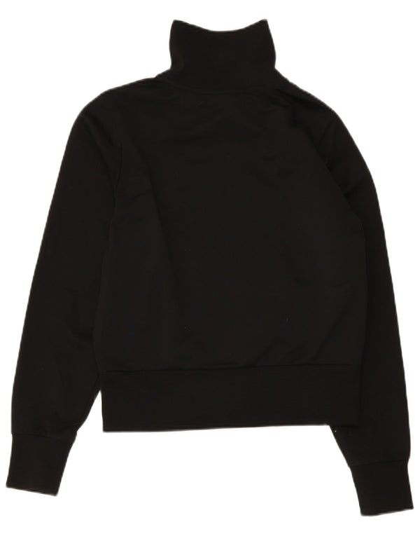 Nike Mujer Crop Chándal Top Chaqueta UK 4/6 XS Negro Poliéster