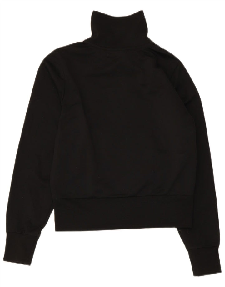 Nike Mujer Crop Chándal Top Chaqueta UK 4/6 XS Negro Poliéster