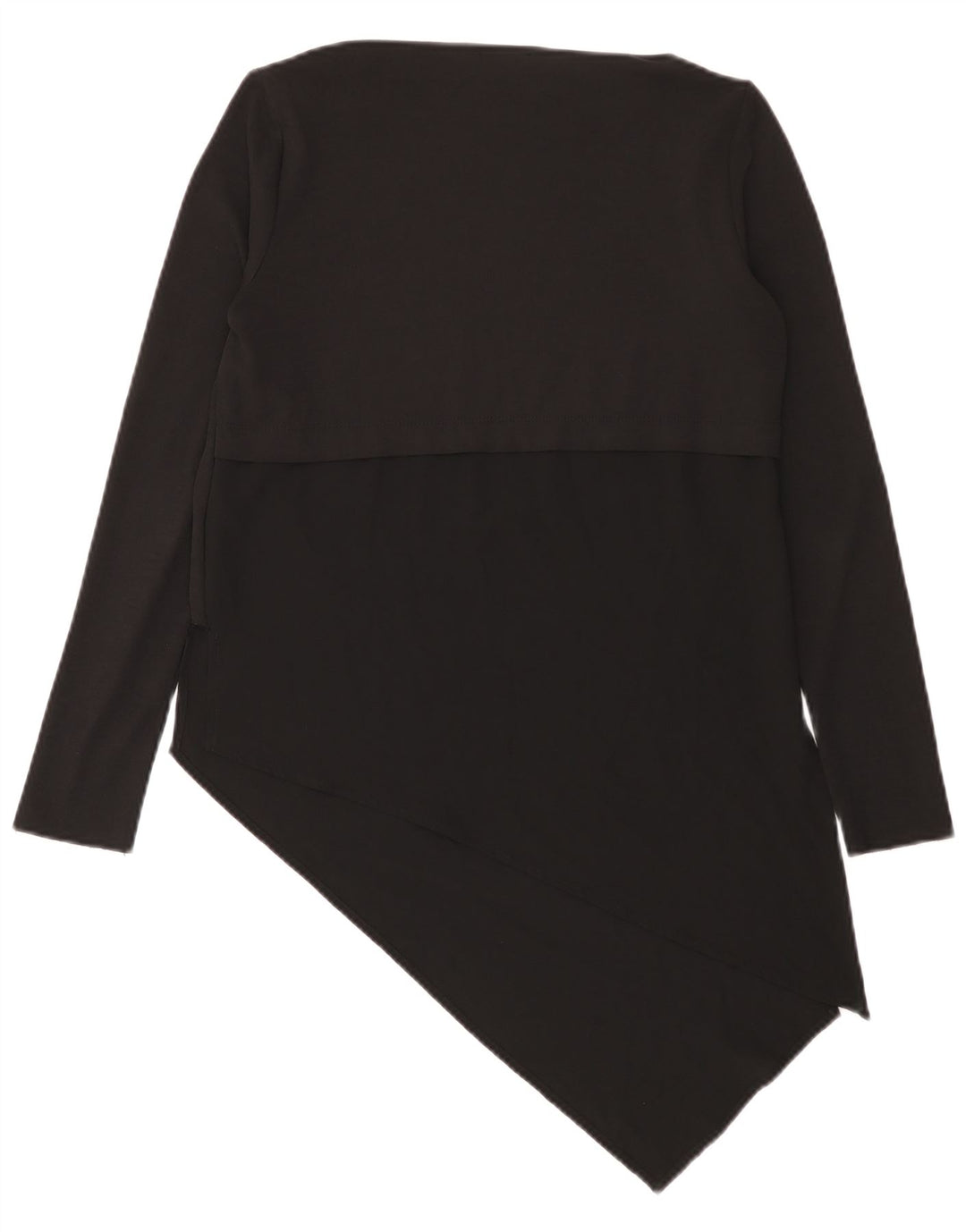 Zara Mujer Top Asimétrico Manga Larga UK 42 Medium Negro