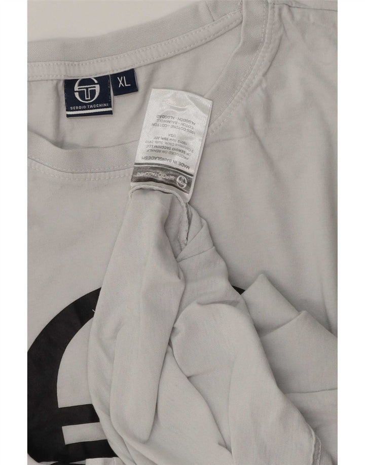 Sergio Tacchini Camiseta gráfica para hombre Top XL Algodón gris