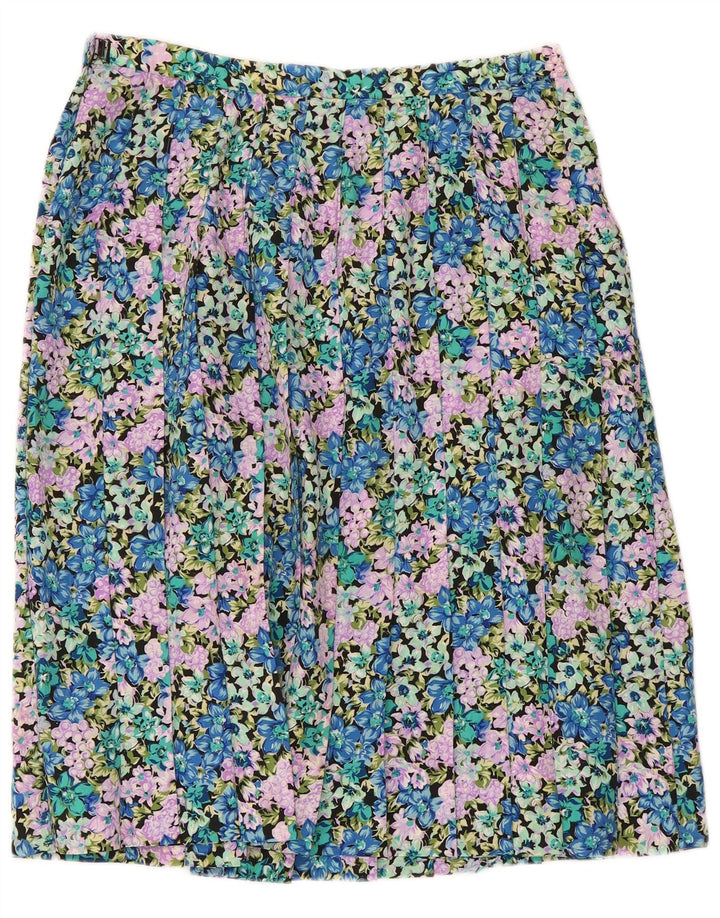 Falda plisada vintage para mujer W30 floral multicolor medio
