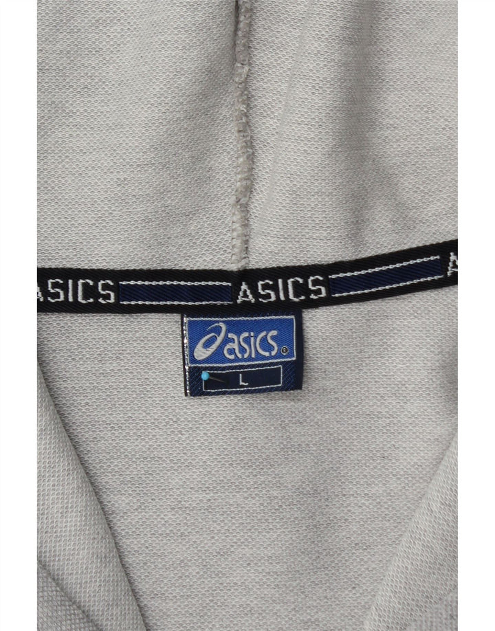 ASICS Sudadera con capucha y cremallera para hombre, talla pequeña, gris