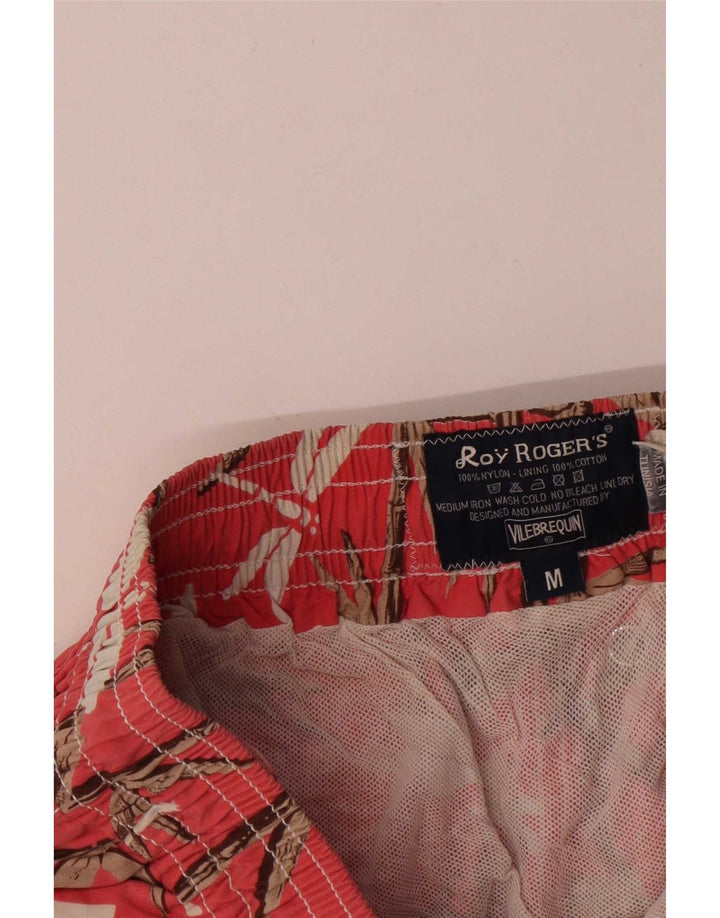 Roy Rogers Bañador para Hombre, Shorts de Nailon Floral Rojo Mediano