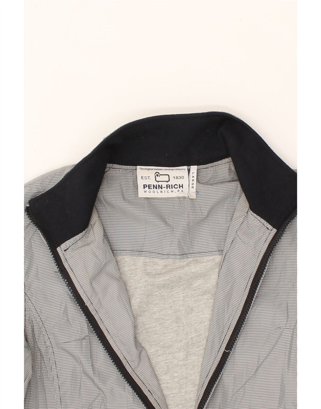 WOOLRICH Womens Tracksuit Top Jacket UK 14 Large Grey Houndstooth Vintage Woolrich and Second-Hand Woolrich from Messina Hembry 