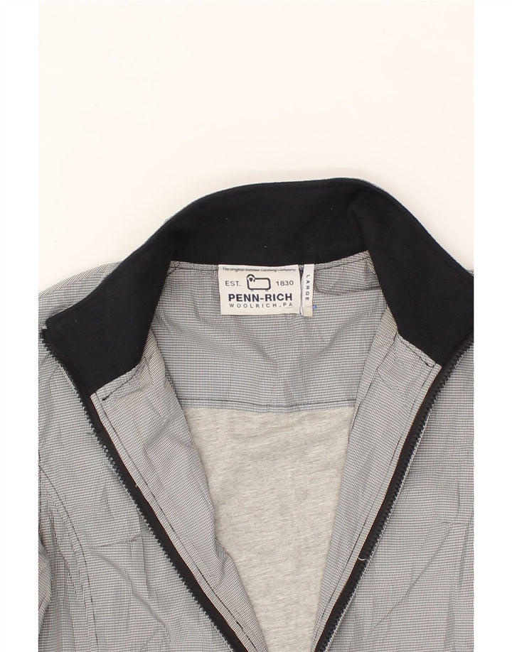 WOOLRICH Womens Tracksuit Top Jacket UK 14 Large Grey Houndstooth Vintage Woolrich and Second-Hand Woolrich from Messina Hembry 