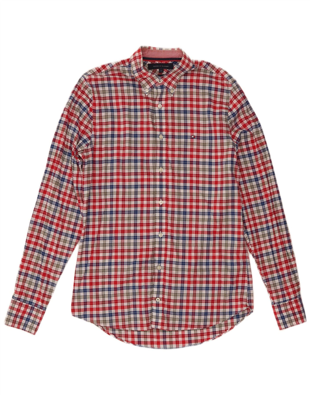 Camisa Tommy Hilfiger Slim Fit de algodón a cuadros multicolor para hombre