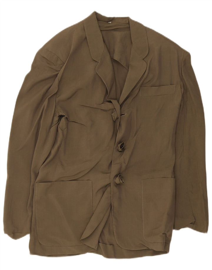 Vintage mujer Blazer chaqueta EU 40 verde medio
