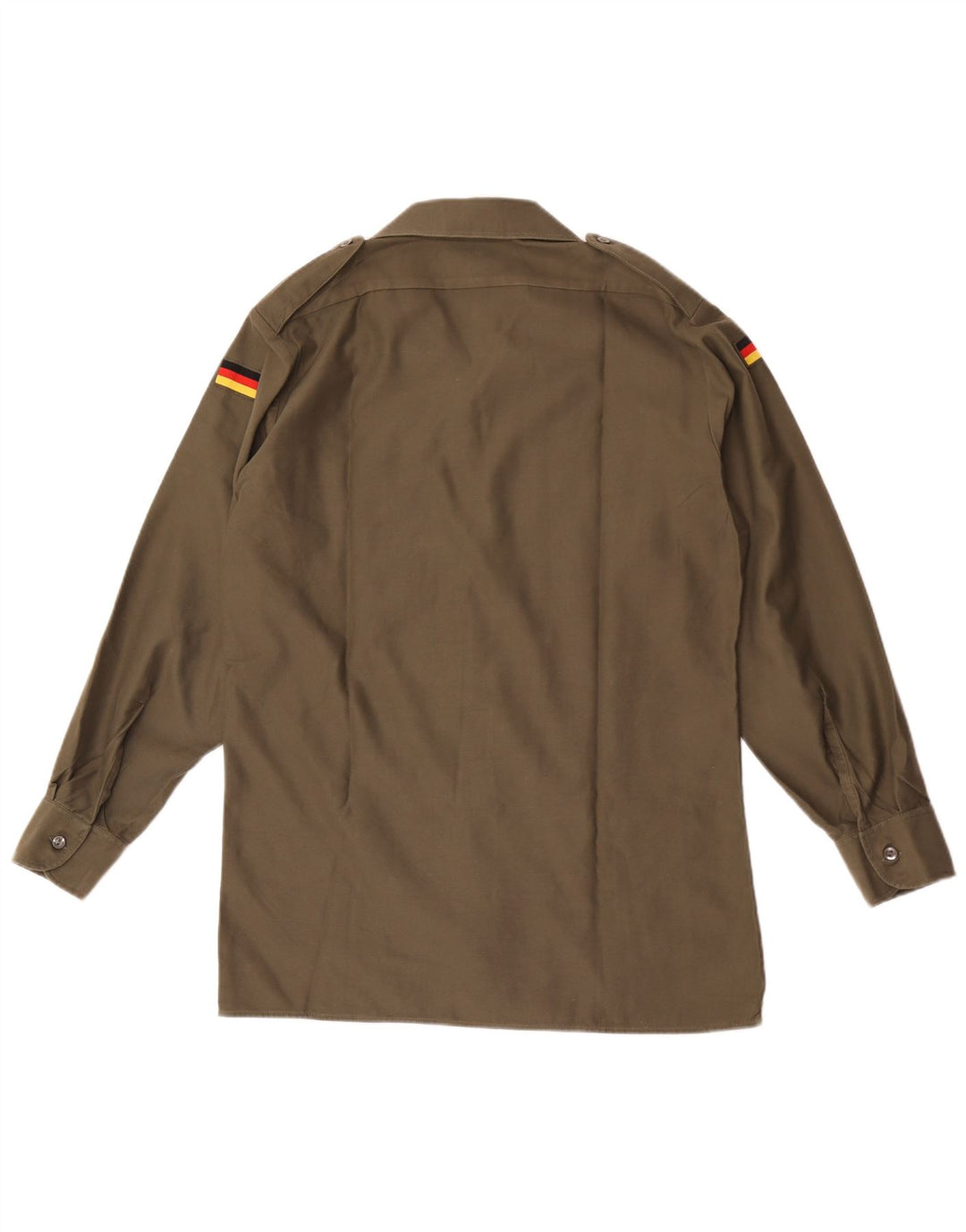 Camisa militar vintage para hombre talla 39/40 poliéster caqui medio