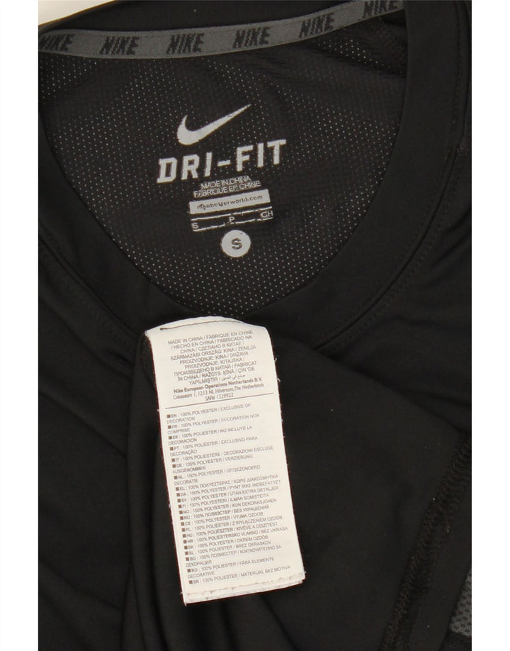 Camiseta sin mangas Nike Dri Fit para hombre (talla pequeña), color negro, poliéster