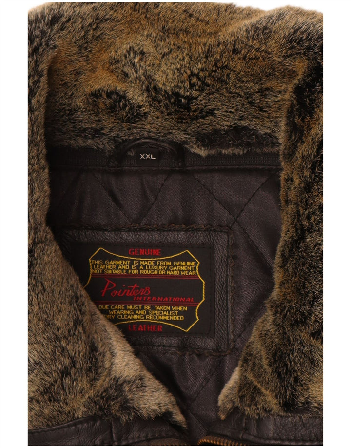 Pointers Chaqueta de cuero para hombre UK 44 2XL Cuero negro
