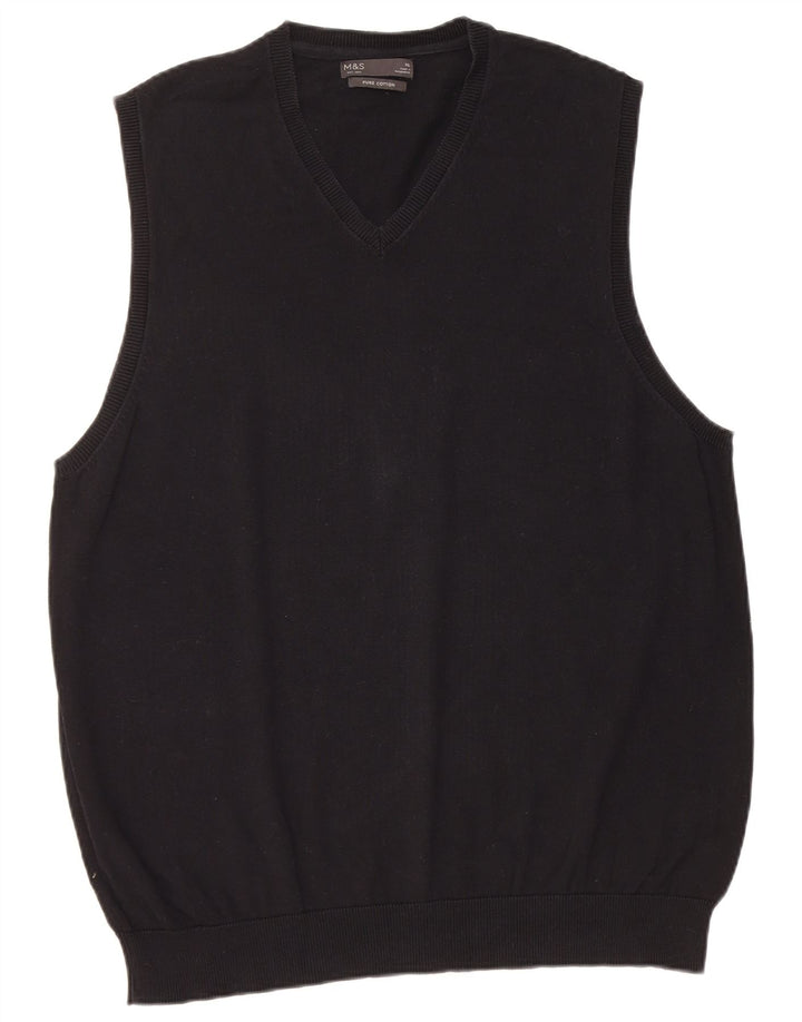 Marks & Spencer Camiseta sin mangas para hombre XL Algodón negro