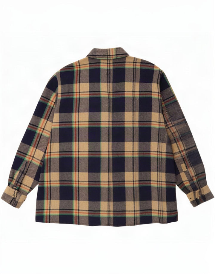 Camisa de franela vintage para hombre talla 47 2XL cheque multicolor